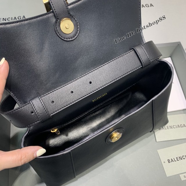 Balenciaga巴黎世家專櫃爆款大號黑色配金扣Hourglass沙漏包 fyj1817